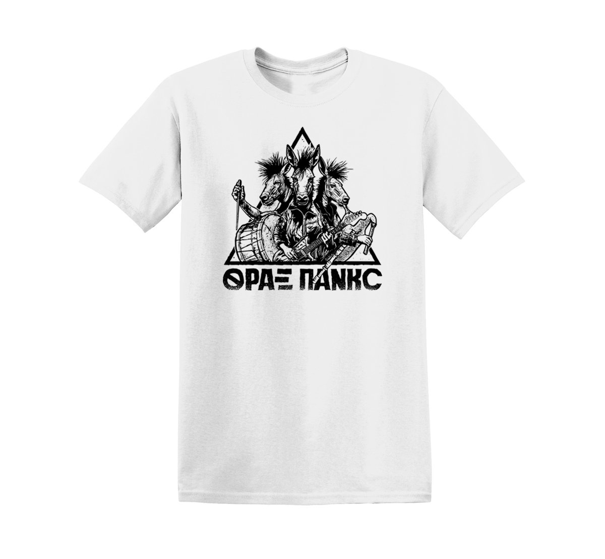 White T-shirt with Thrax Punks logo